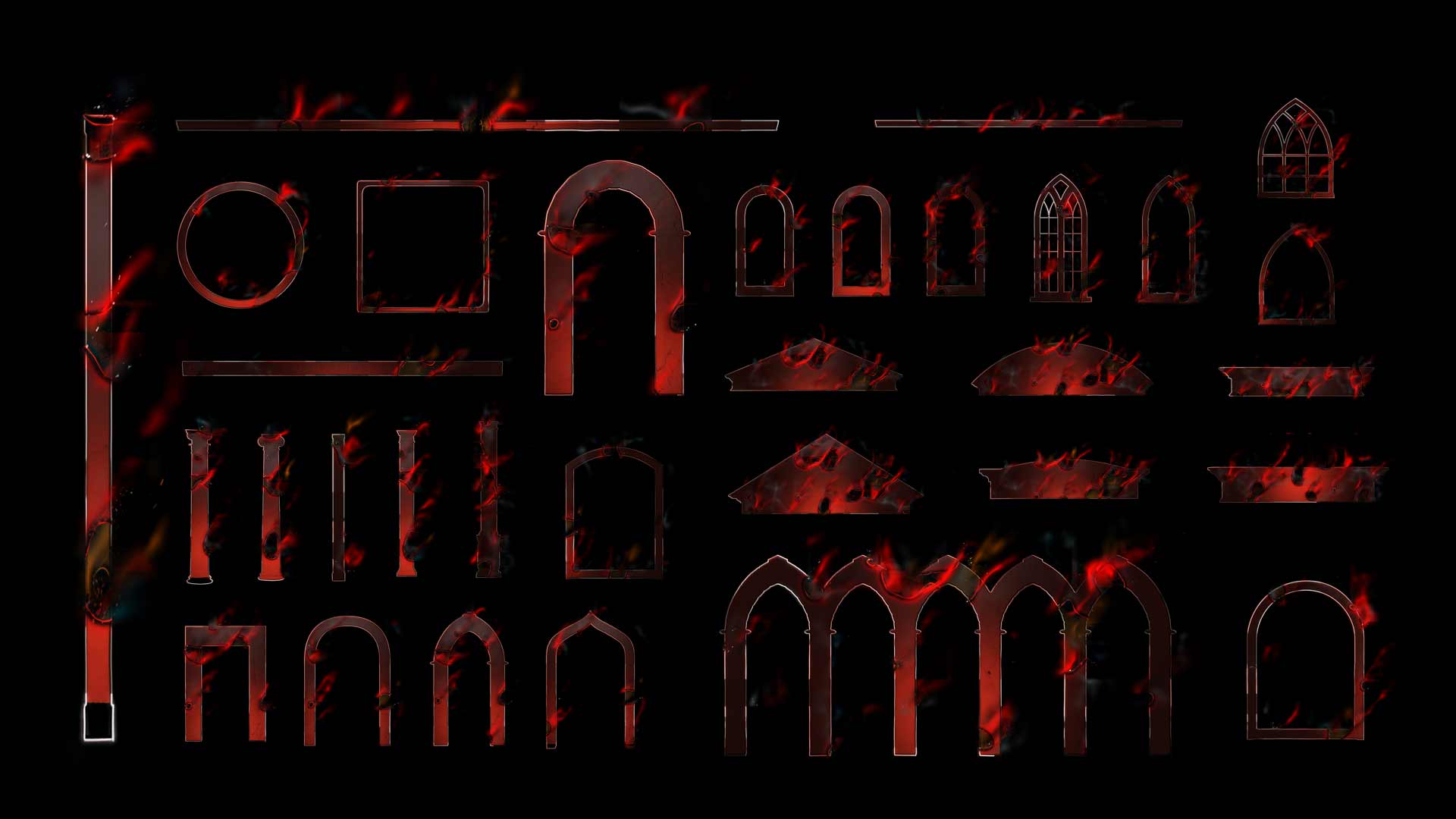 Fire flame animation video mapping toolkit