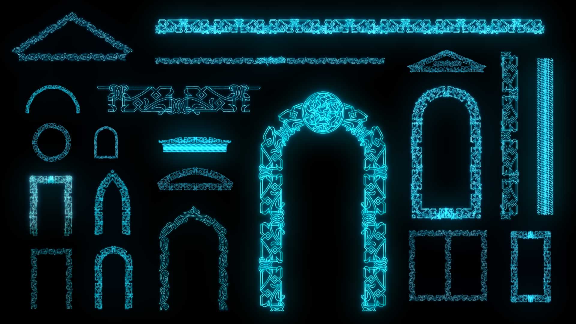 Arabic Symbols with ornaments - Video Mapping Toolkit