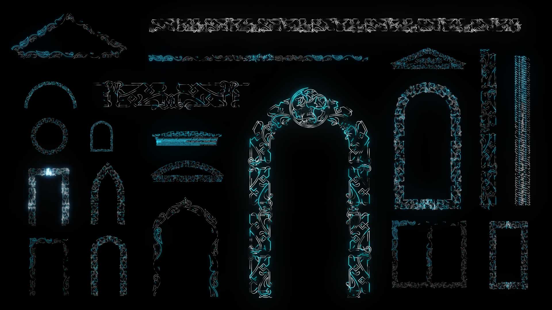 Arabic Symbols with ornaments - Video Mapping Toolkit