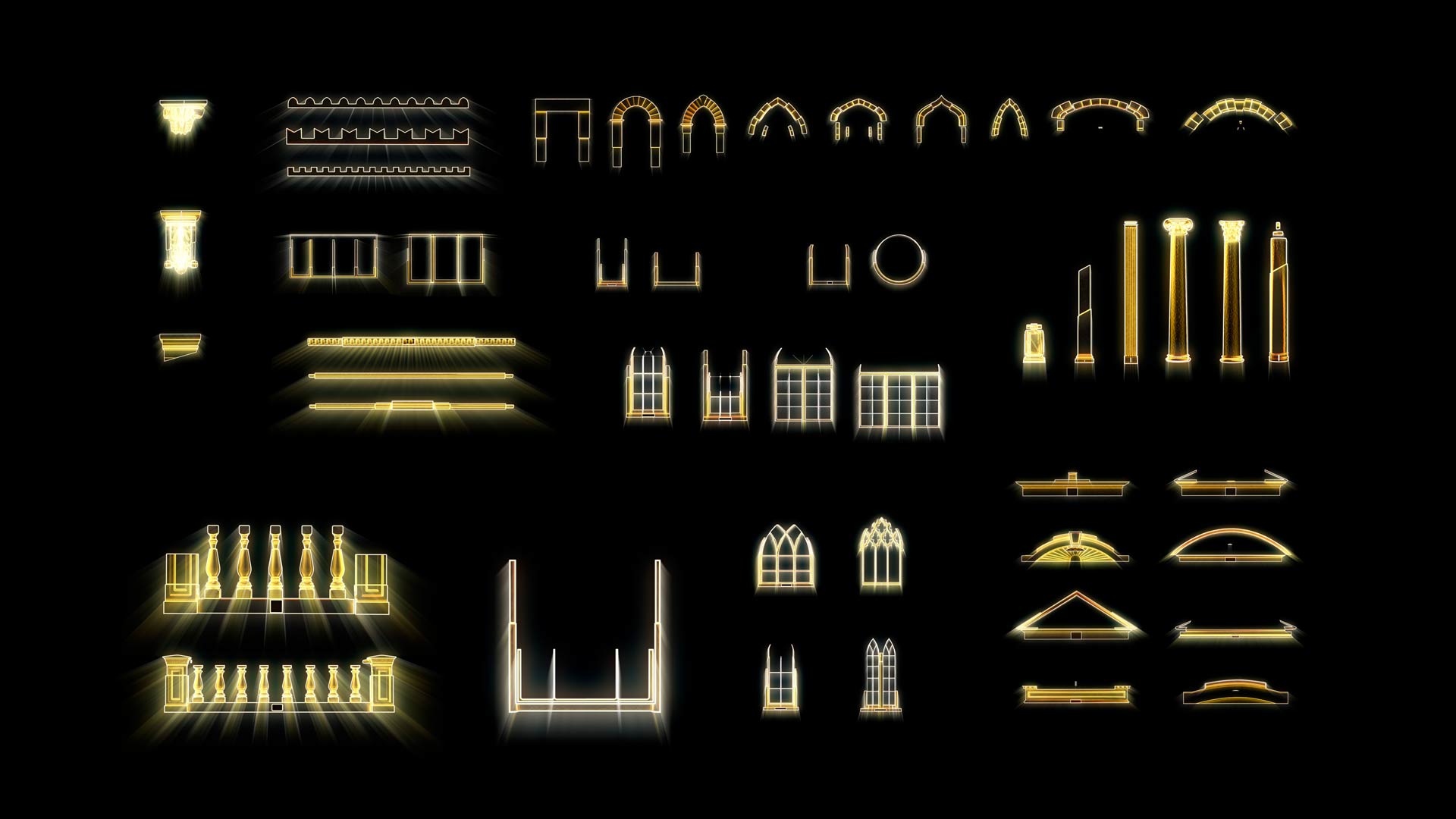 yellow light rays video mapping toolkits for projection mapping