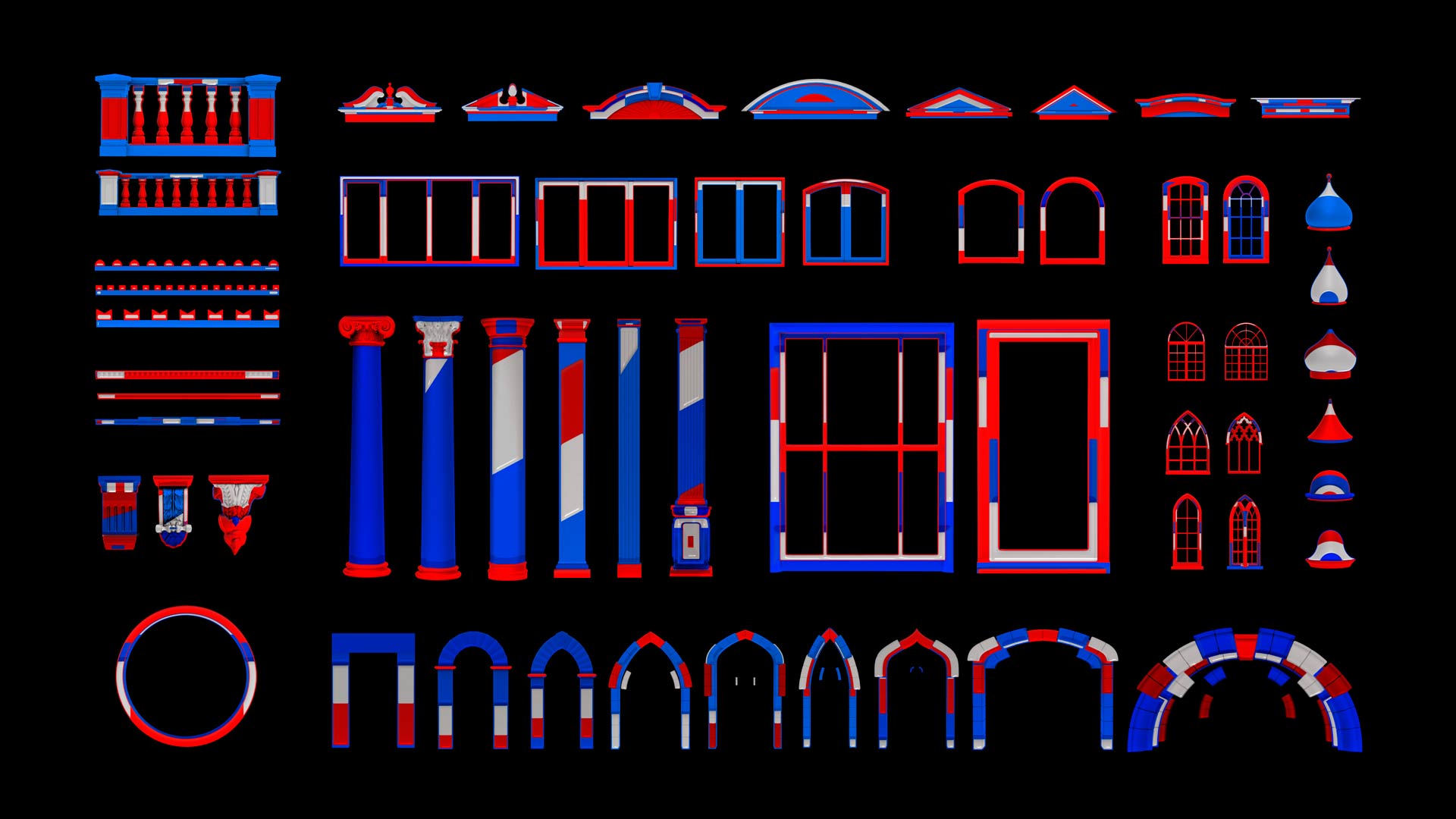 Video Mapping Toolkit Red Blue White