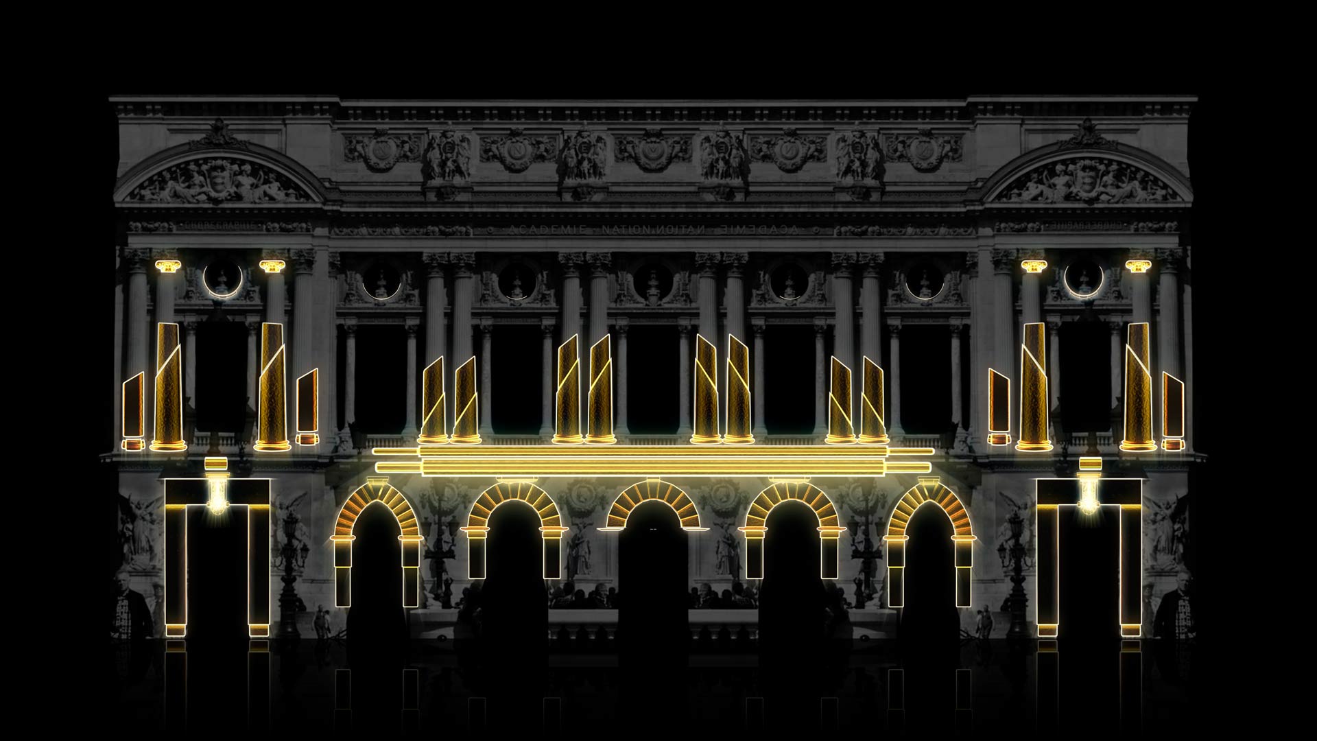 yellow light rays video mapping toolkits for projection mapping