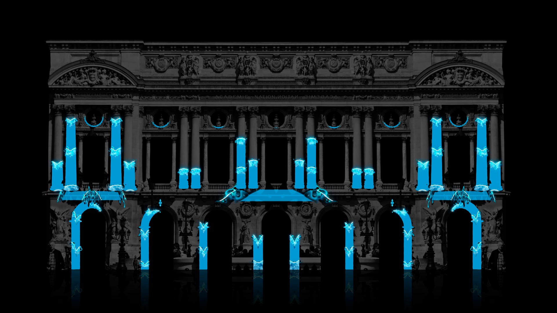 Water animation blue video mapping toolkit