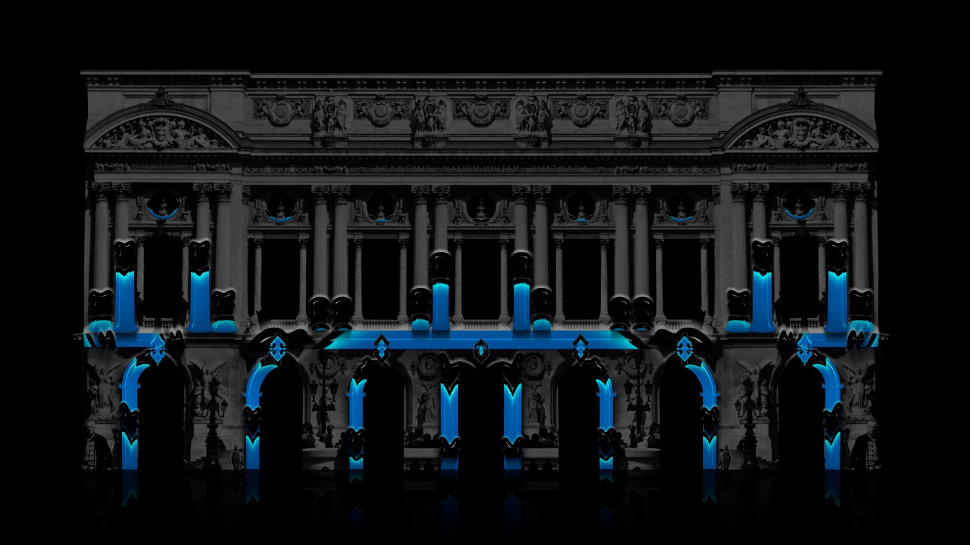 Water animation blue video mapping toolkit