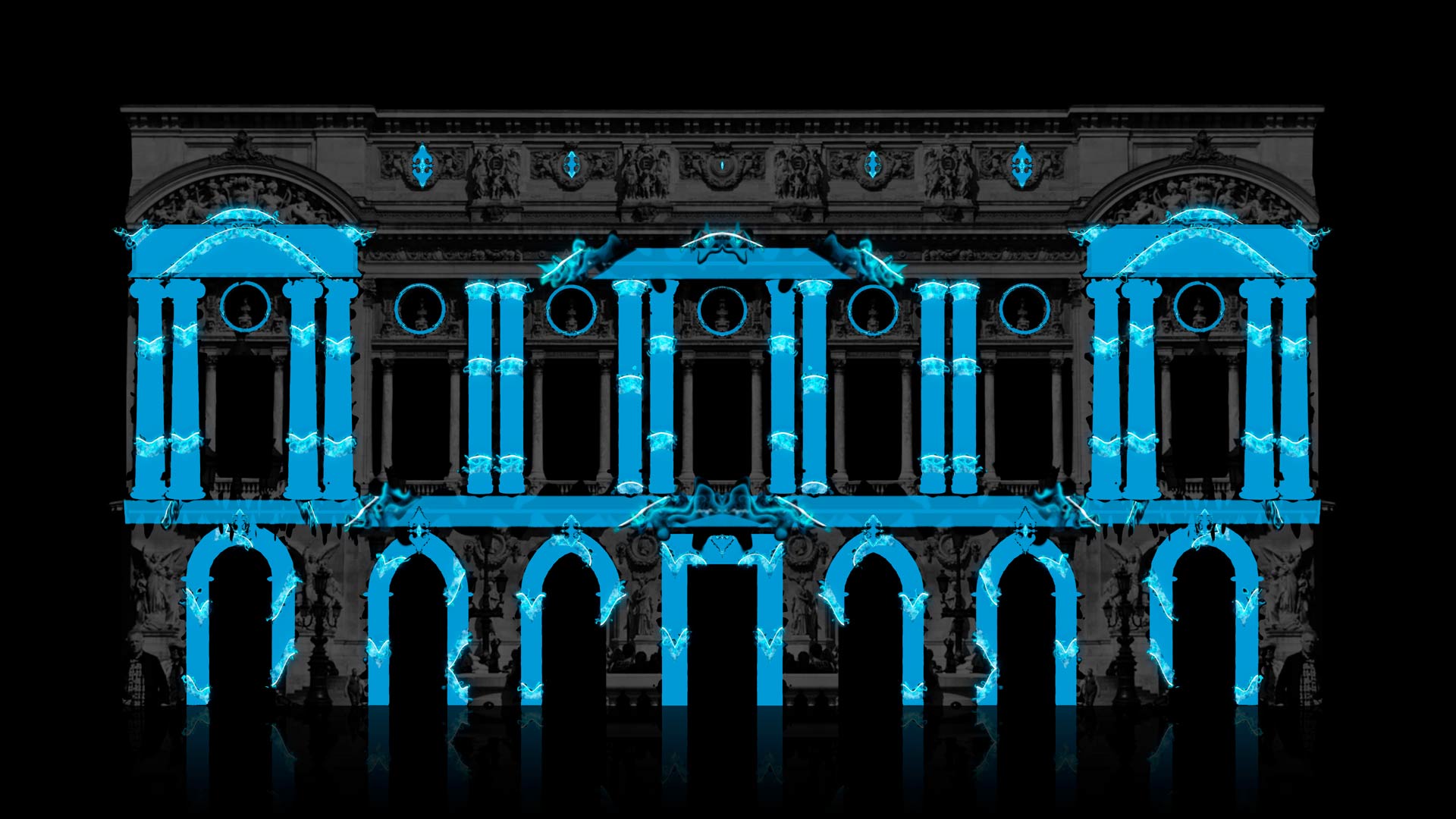 Water animation blue video mapping toolkit