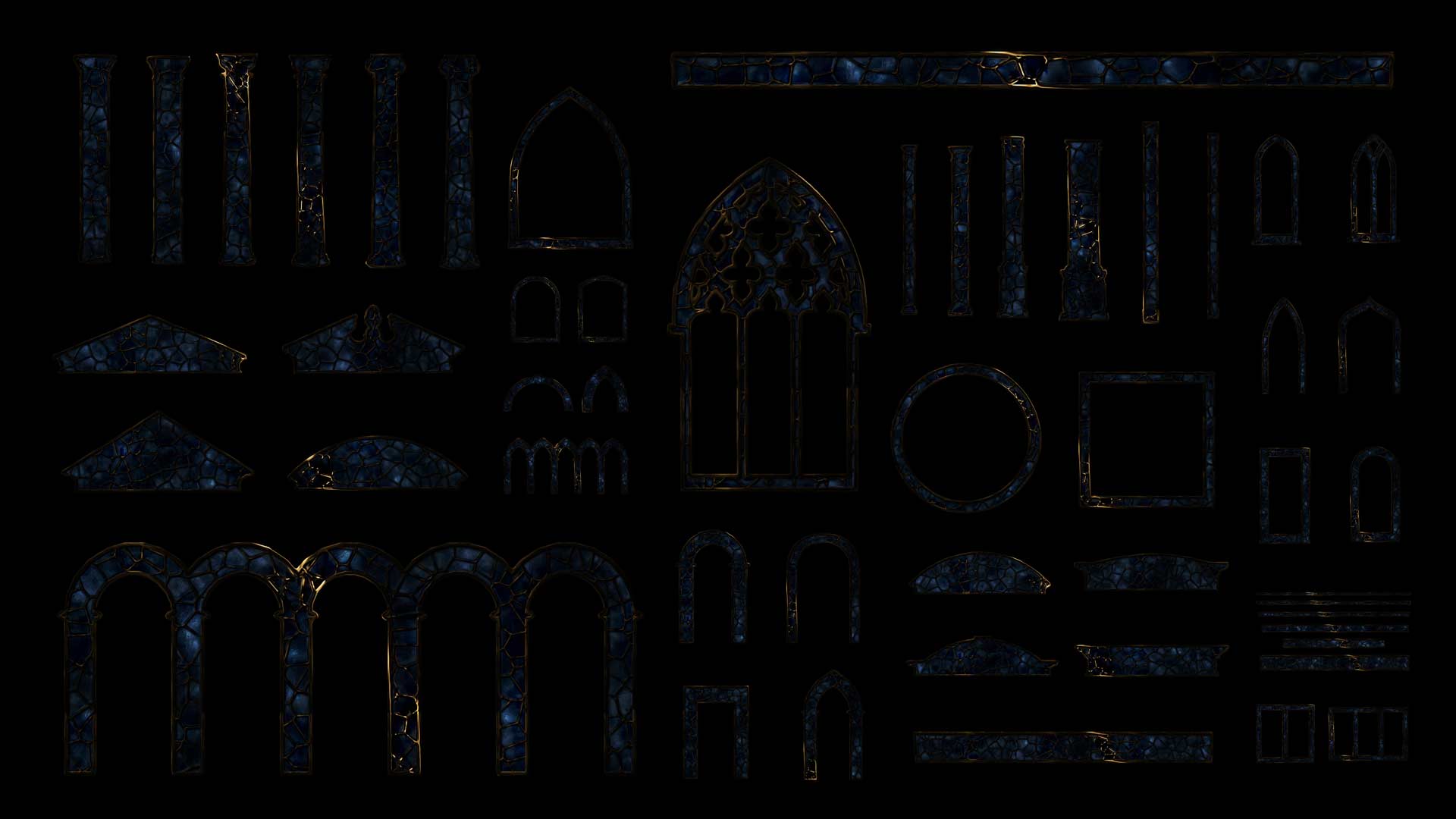 blue sapphire in gold texture - video mapping toolkit