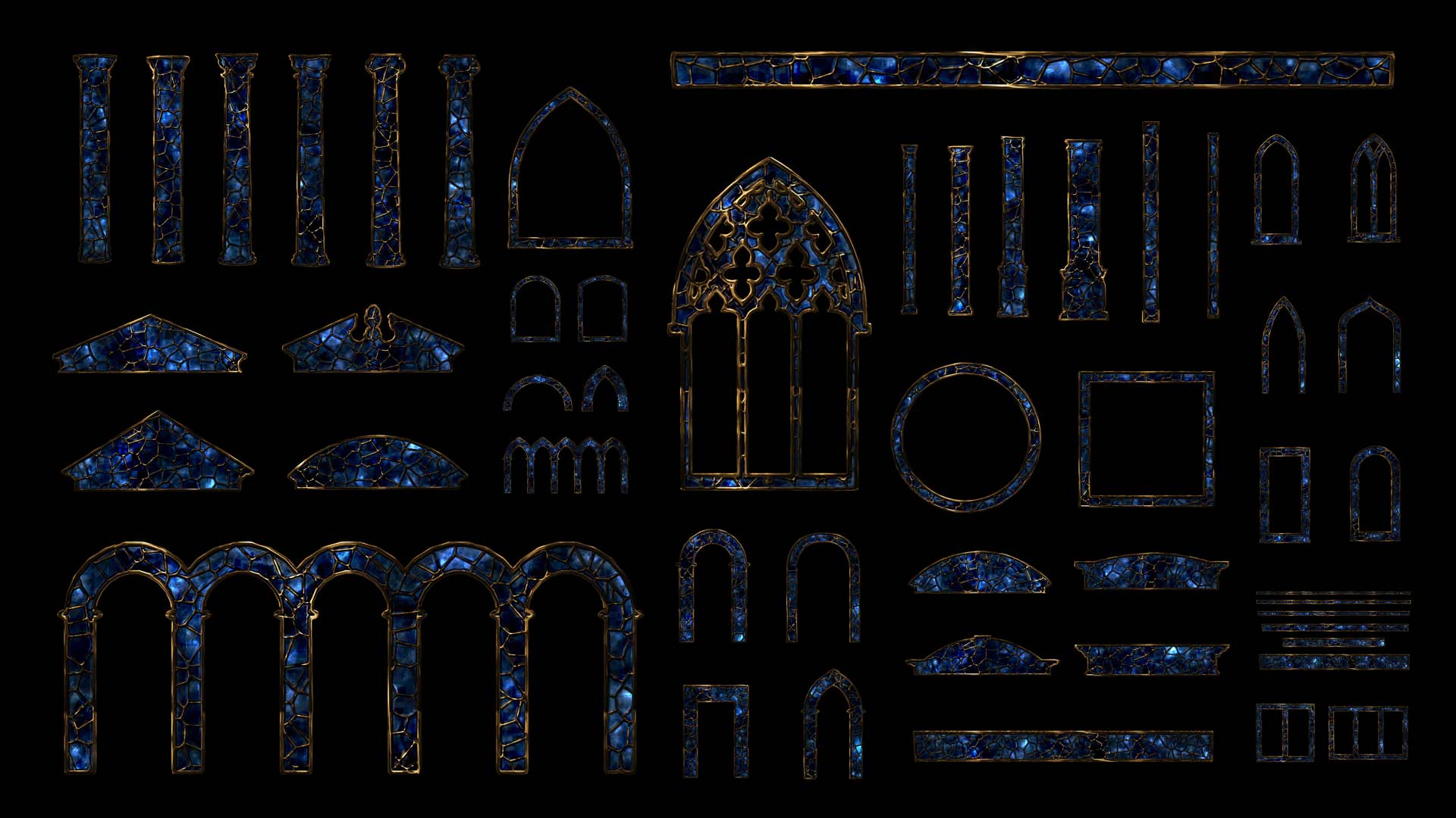 blue sapphire in gold texture - video mapping toolkit